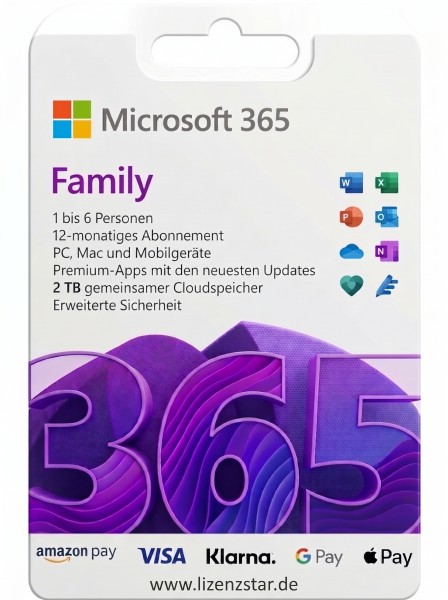 Microsoft Office 365 Familie | voor PC/Mac/Mobiele Apparaten